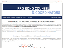 Tablet Screenshot of probonocounsel.org